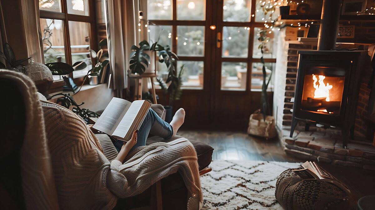 Calm evening reading in a cozy Dutch interior